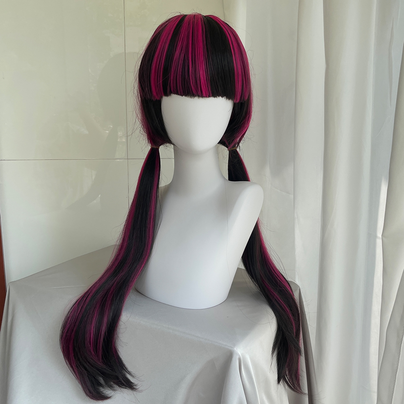 Cosplay Anime Pink Hair - High Quality Movie Draculaura Cosplay Wig