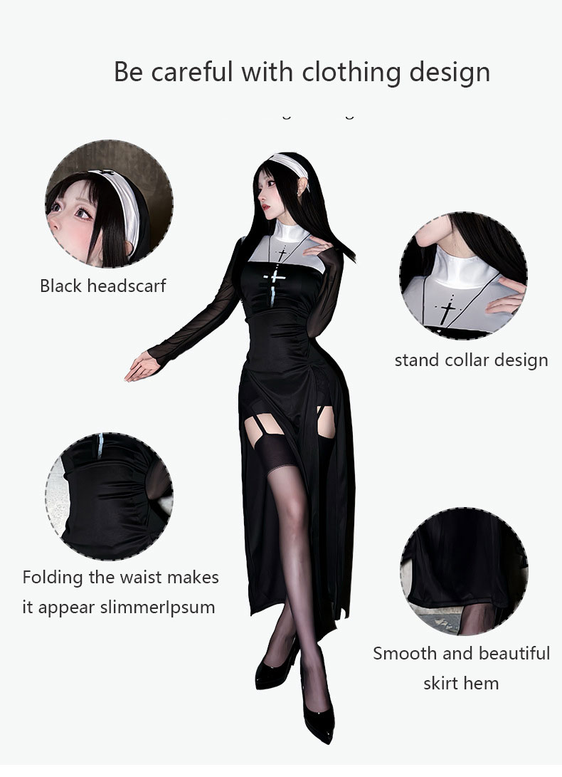 2026 Halloween adult costume c - Anime Cosplay Nun recension och pris