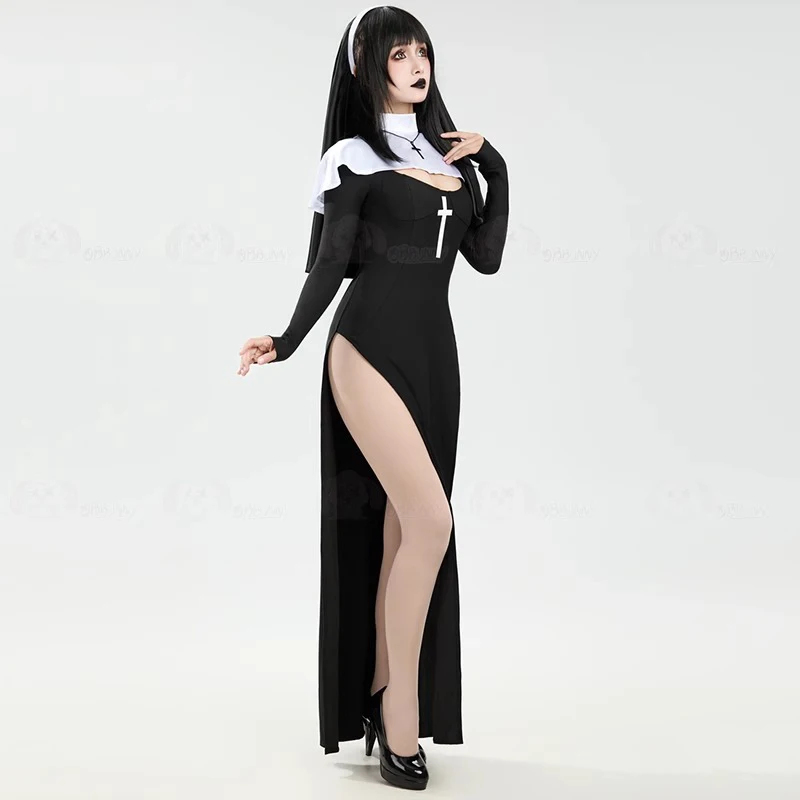 Cosplay Costume Women Sexy Lon - Anime Cosplay Nun recension och pris