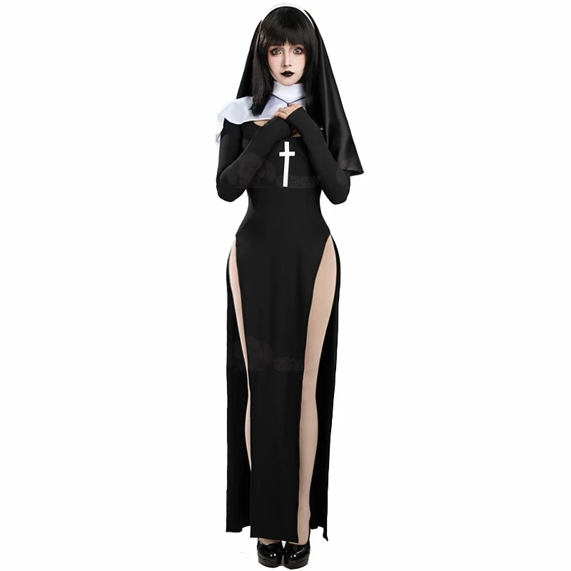 Cosplay Costume Women Sexy Lon - Anime Cosplay Nun recension och pris