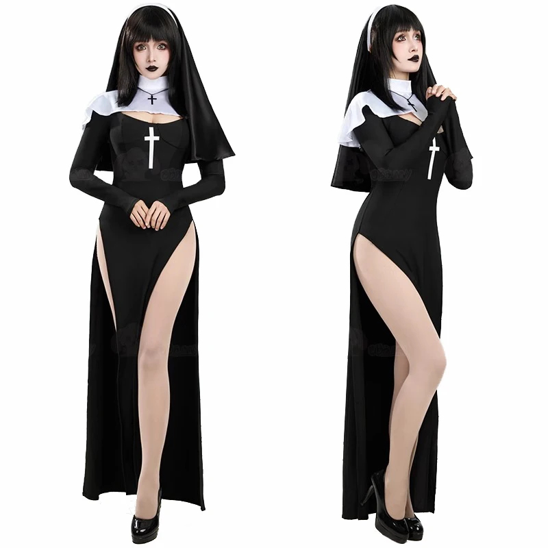 Cosplay Costume Women Sexy Lon - Anime Cosplay Nun recension och pris