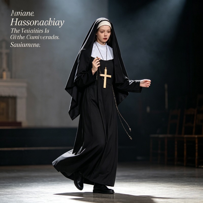 Nun Costume Black Long Dress H - Anime Cosplay Nun recension och pris
